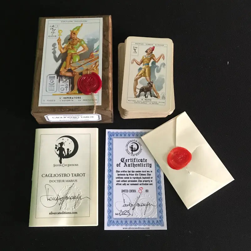 Cagliostro Tarot in Wooden Box - Limited Editions - Silver Cat Edition