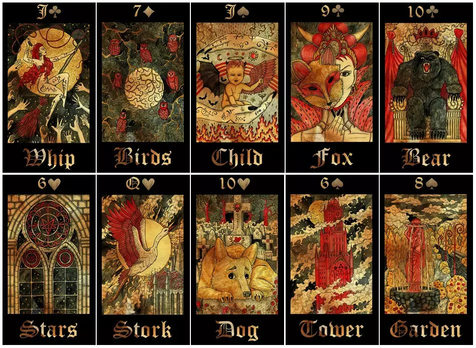 Gothic Mysteries Lenormand Exclusive Edition With Hand-Painted Wooden Box, Lim.E