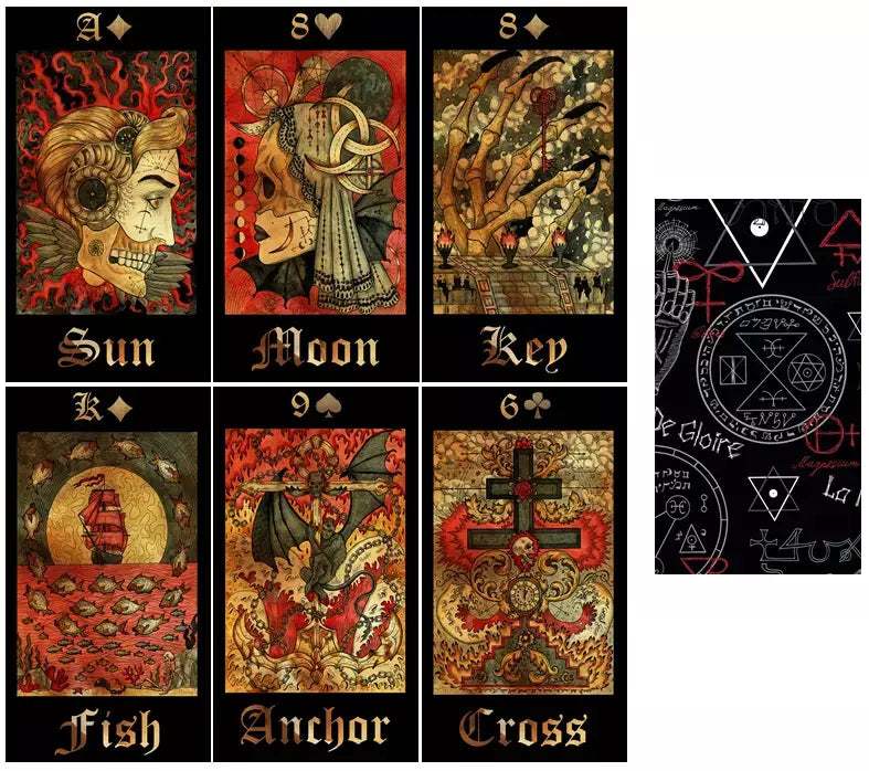 Gothic Mysteries Lenormand Exclusive Edition With Hand-Painted Wooden Box, Lim.E
