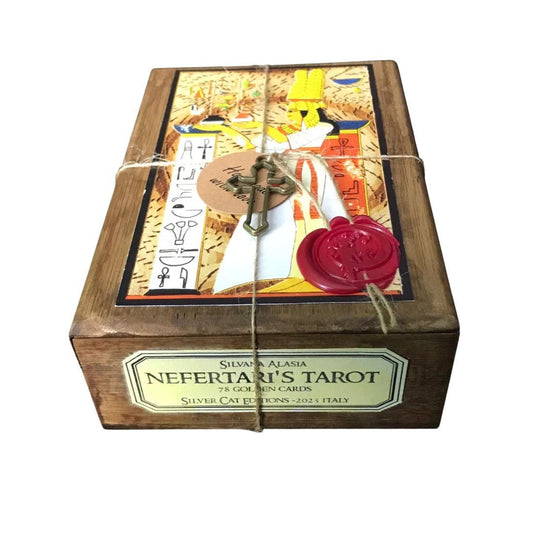Golden Nefertari's Tarot (Egyptien) - Special Edition: Ultra Limited Release - Unique Ad Personam Copy, in Wooden Box