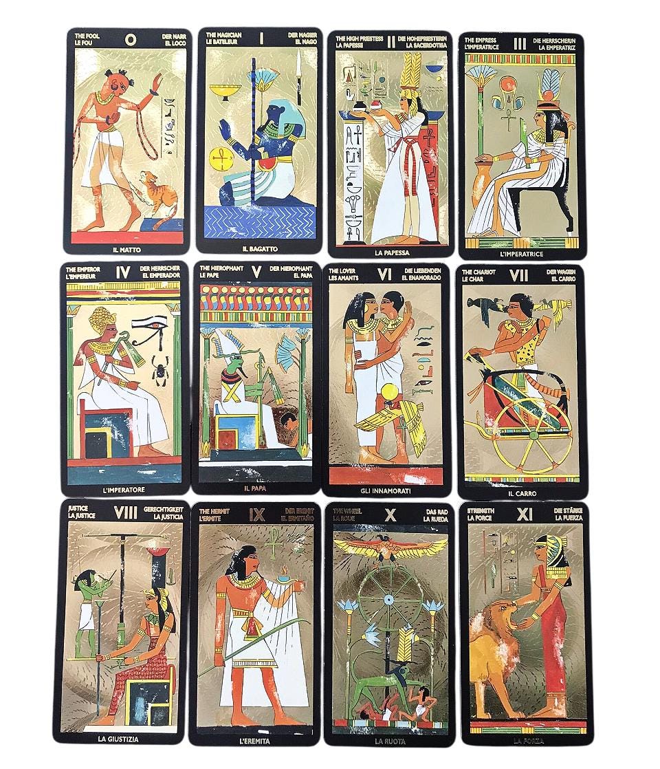 Golden Nefertari's Tarot (Egyptien) - Special Edition: Ultra Limited Release - Unique Ad Personam Copy, in Wooden Box
